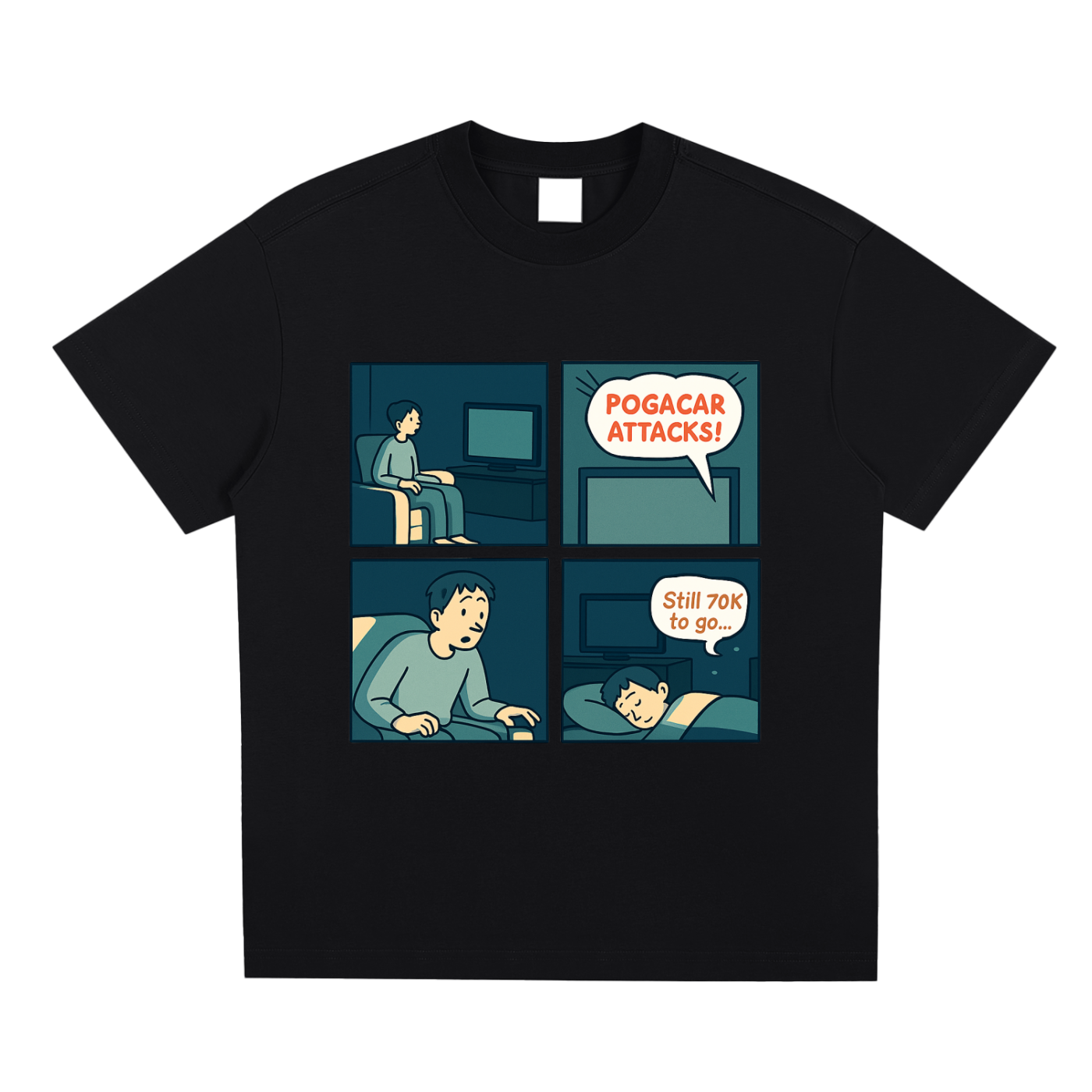 Cyclist's bedtime story T-shirt